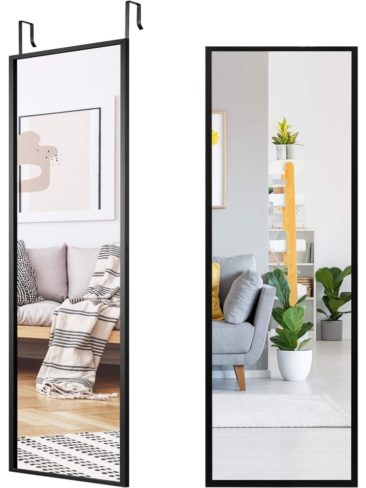 COSTWAY Wandspiegel 107x36,5cm in Schwarz günstig kaufen onesize