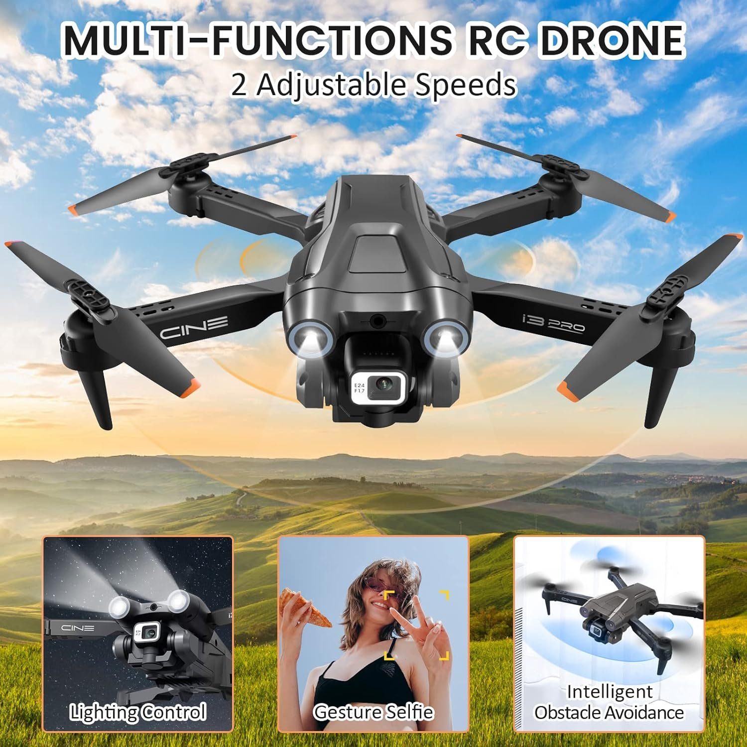 Mingfuxin Drohne (1280 x 720, Kamera RC Quadcopter WIFI FPV Live-Video Höhenhaltung Headless-Modus)