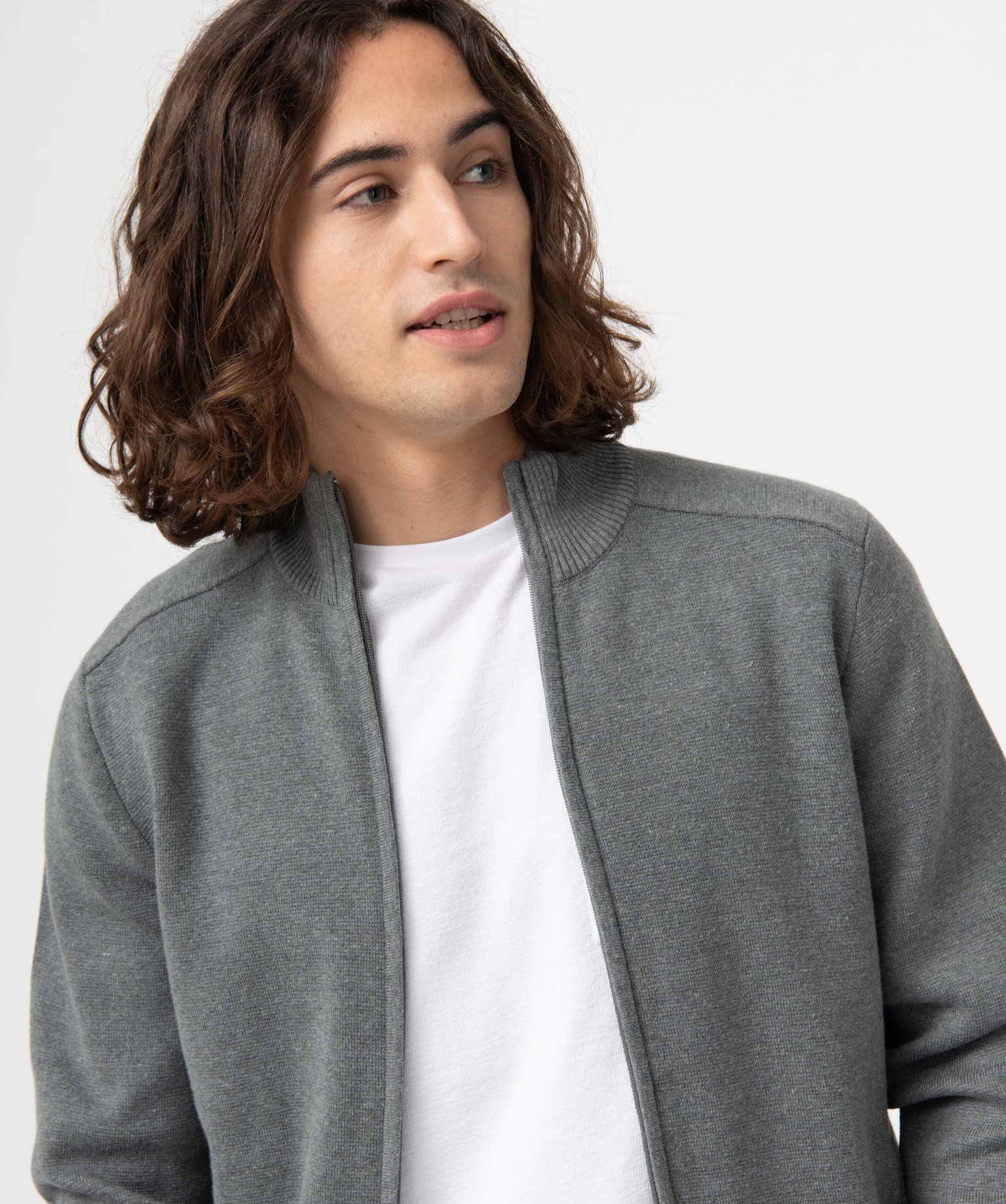 Gilet à fermeture zippée et col montant homme gris | GEMO