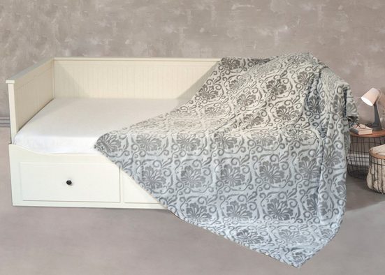 Kinzler Wohndecke Ornamente „Kaschmirtouch“ mit Hoch-Tief Effekt
