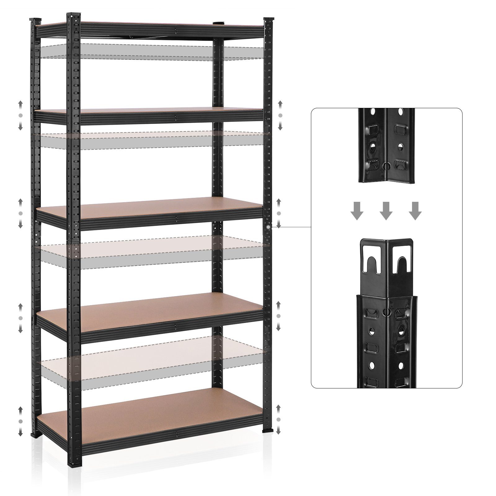 SONGMICS Schwerlastregal Standregal, 1-tlg., 180x90x40cm, Metallregal mit 5 Böden, bis 875 kg belastbar