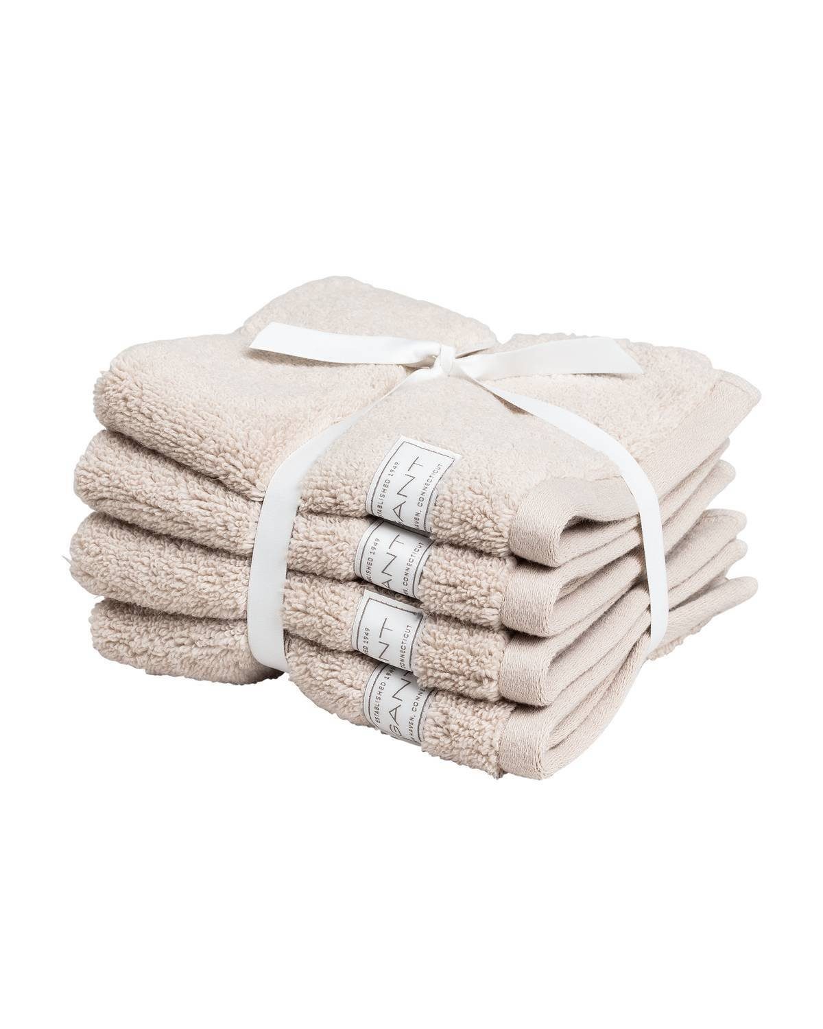 Gant Gästehandtücher Seiftuch, Organic Premium Towel, 4er Pack -, (4-St)