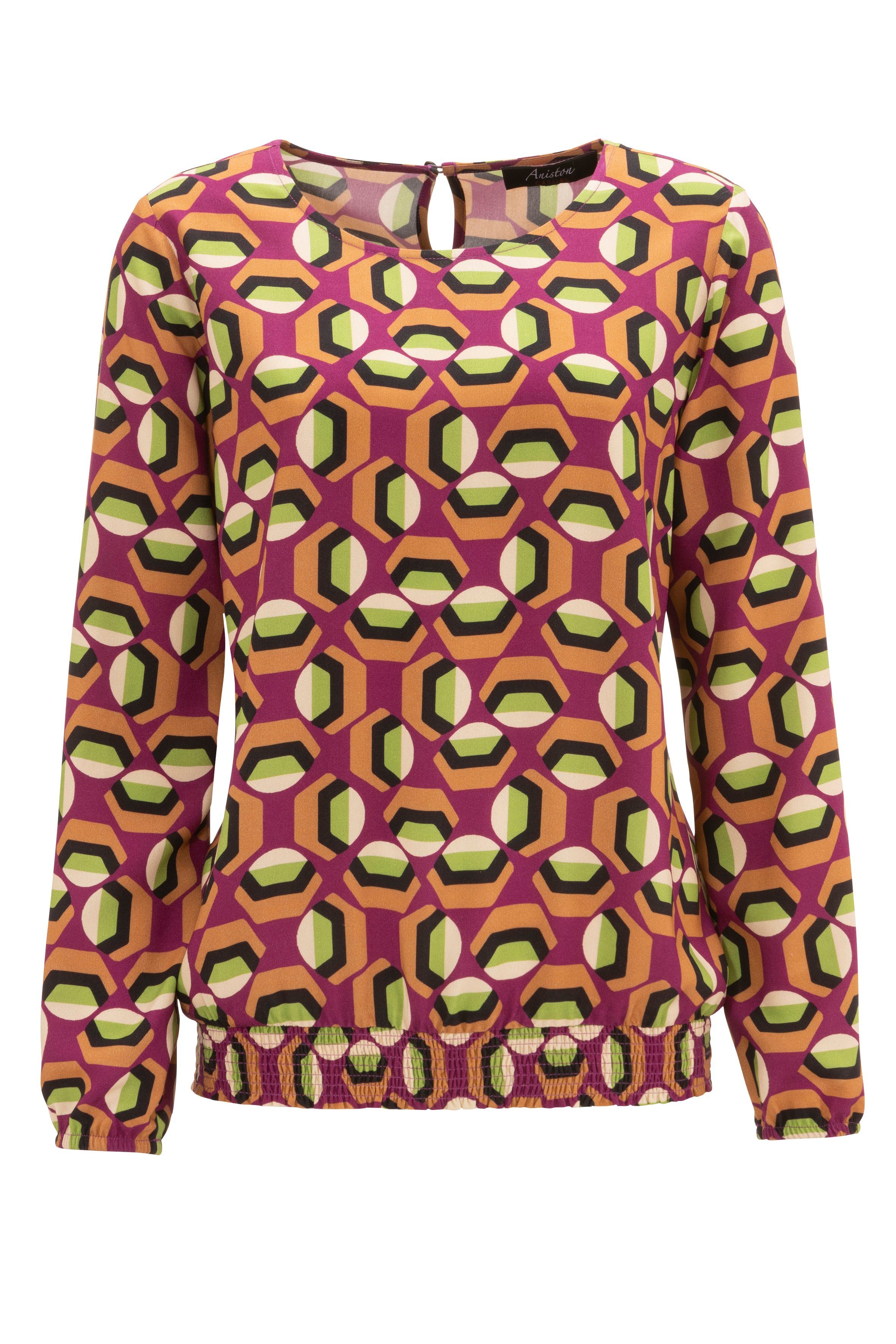 Aniston CASUAL Schlupfbluse mit farbenfrohem Retro-Druck