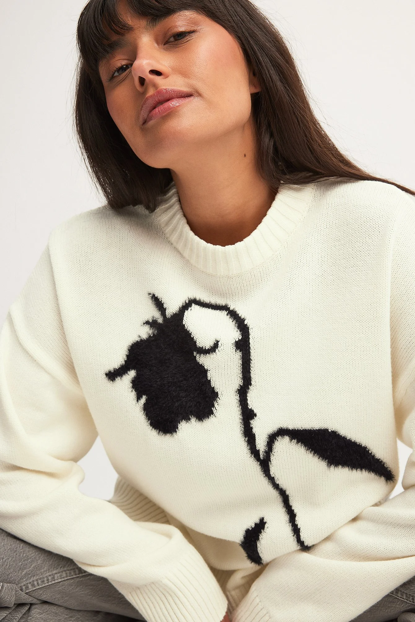 Strickpullover mit Rundhalsausschnitt