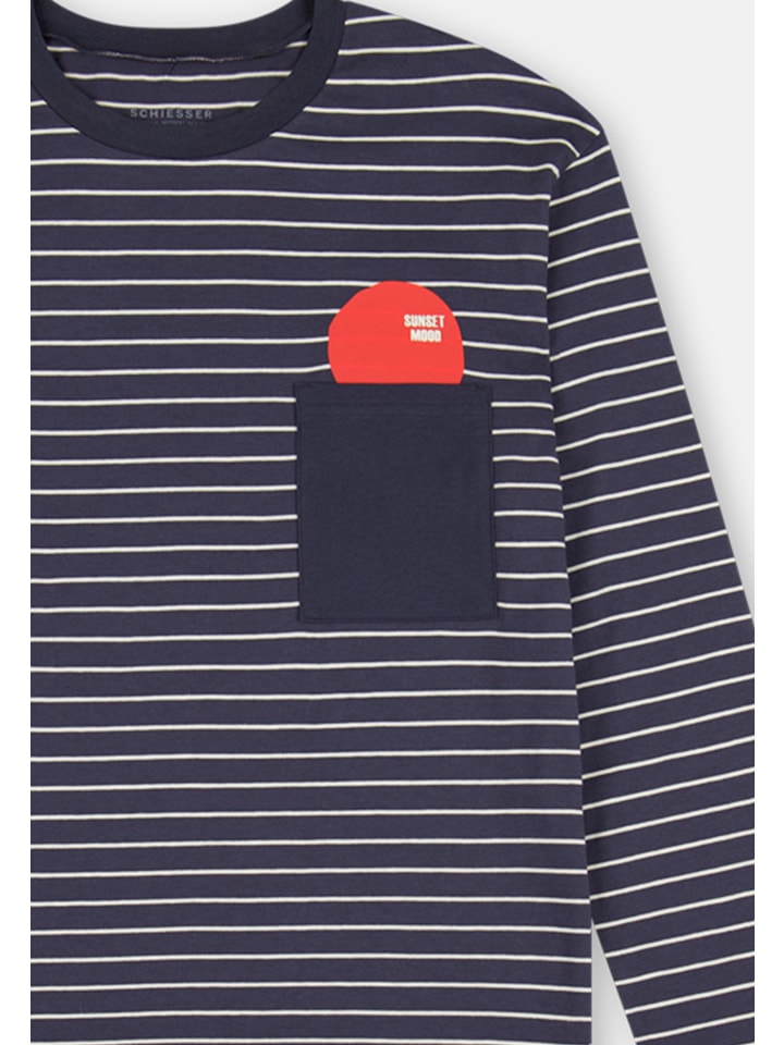 Schiesser Schlafanzug Nightwear Cotton in Graphit günstig kaufen 140