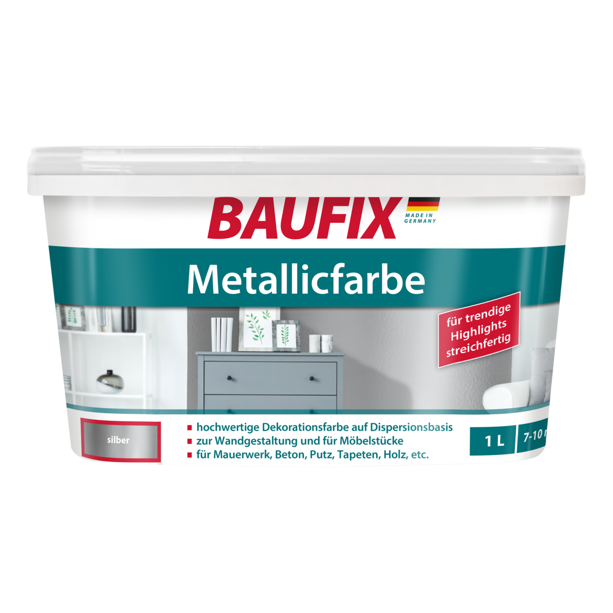 Baufix Metallicfarbe silber