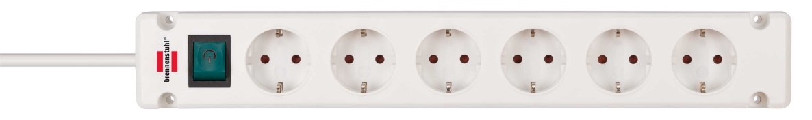 Brennenstuhl 1150650326 Bremounta produžni kabel 6-poljni bijeli 3m H05VV-F 3G1.5