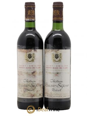 Château Beau-Séjour Bécot 1er Grand Cru Classé B  1982 - Lot de 2 Bouteilles