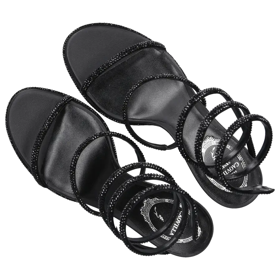 Rene Caovilla - Sandalen CLEO Satin - schwarz