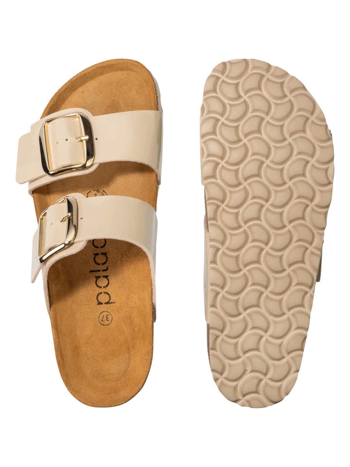 palado Pantoletten in Lack Glatt Creme Gold günstig kaufen