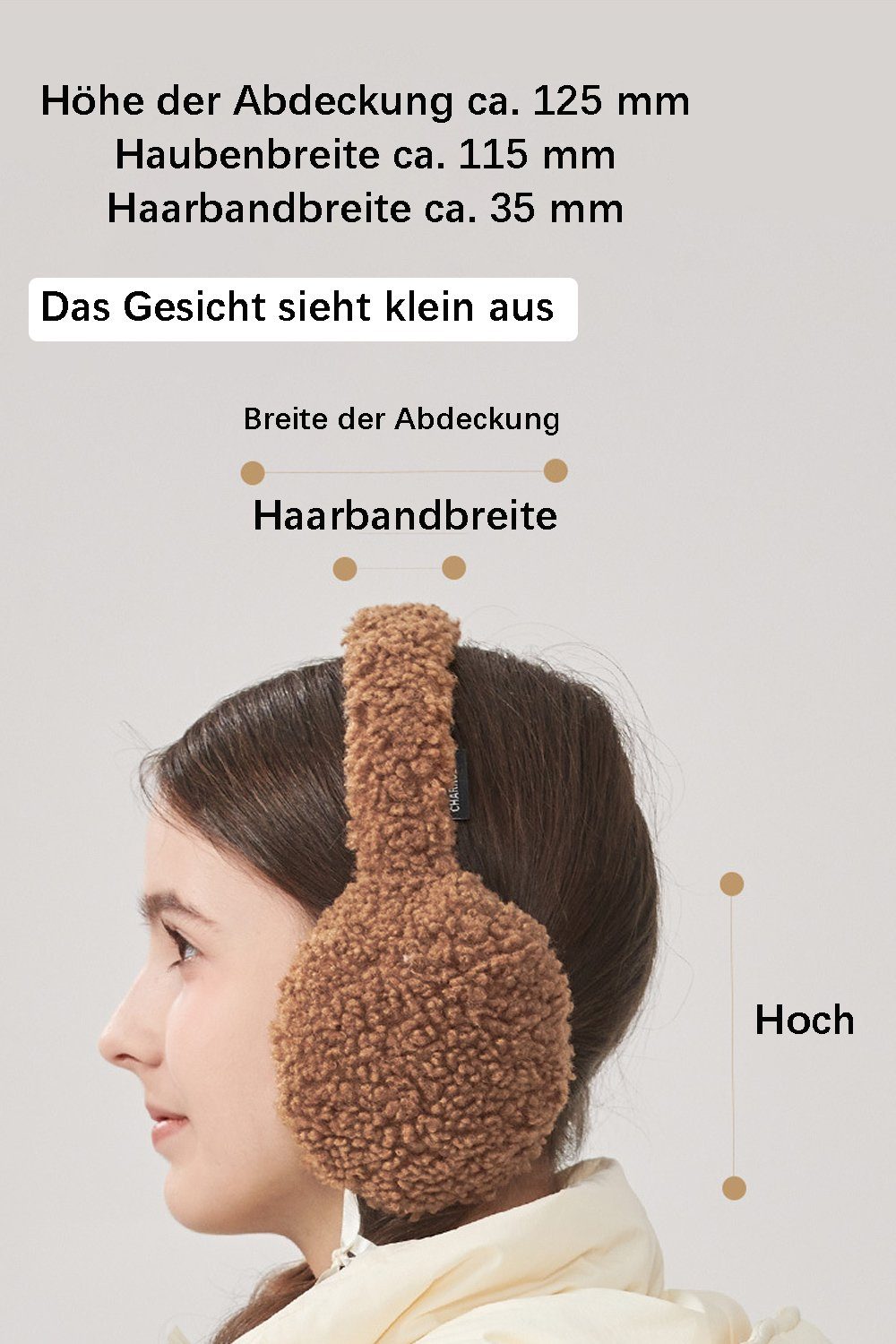 FYLA Ohrenwärmer Winter Ohrenwärmer,Winter Ohrenschützer Faltbare Plüsch Ohrenschützer (1-St)