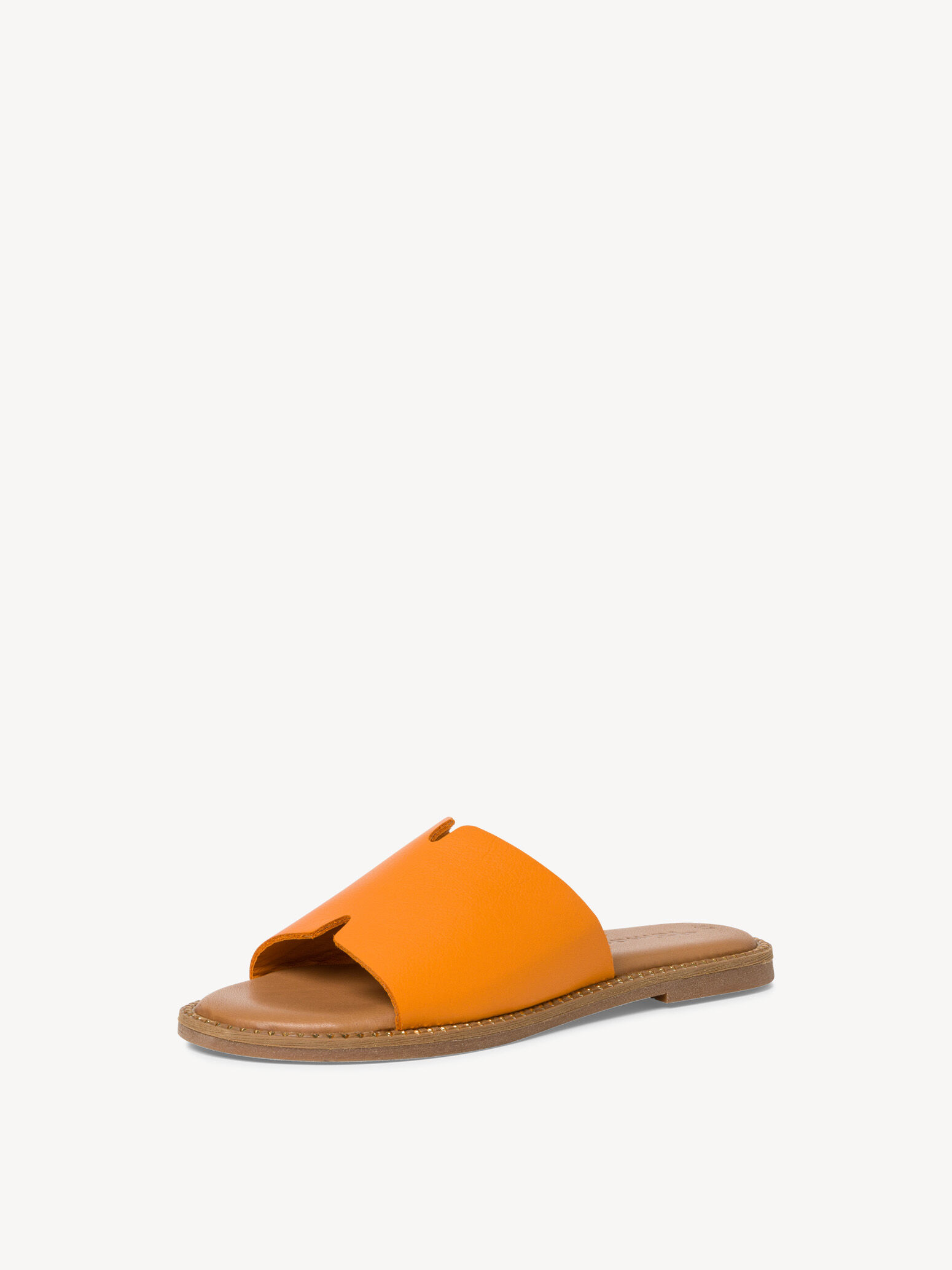 Mule en cuir - orange