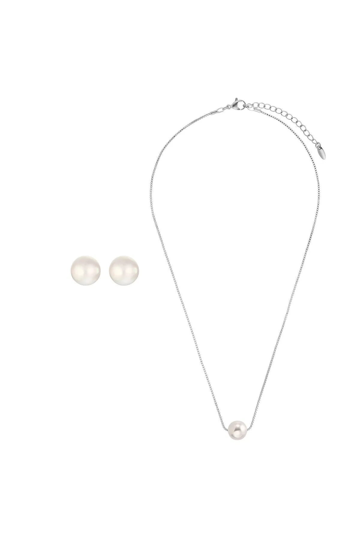 Heideman  Schmuckset Frauen mit Halskette und Ohrringen Set Fabien silberfarben Basic