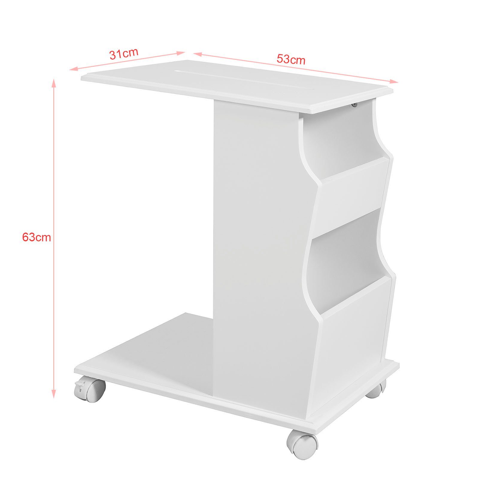 SoBuy Beistellwagen FBT67, Beistelltisch mit Schlitz für iPad Sofatisch Couchtisch