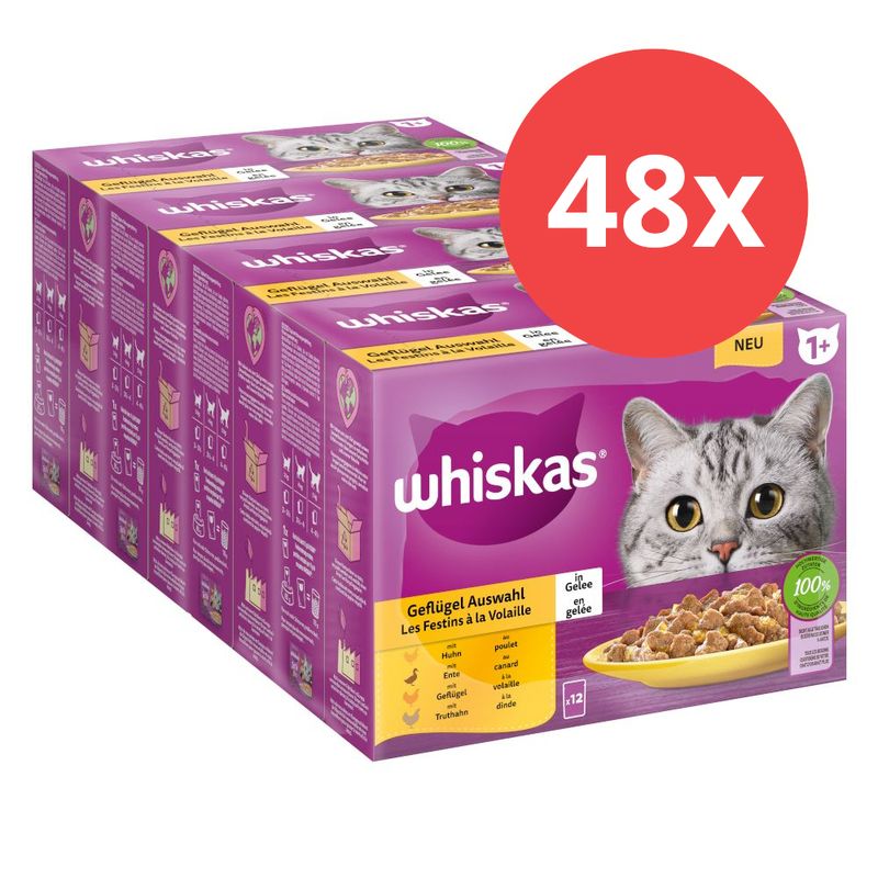 Megapack Whiskas 1+ Adult Frischebeutel 48 x 85 g