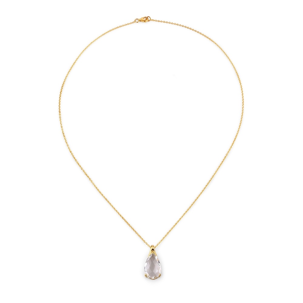 Rafaela Donata Chaîne Argent sterling Cristal de quartz en Or jaune Bijoux