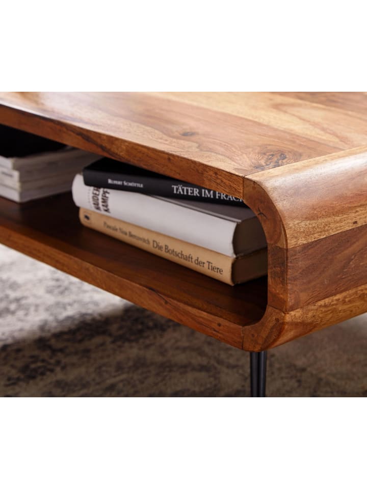 KADIMA DESIGN Massivholz Wohnzimmertisch, Modern & elegant, Sheeshamholz, Staufach günstig kaufen onesize