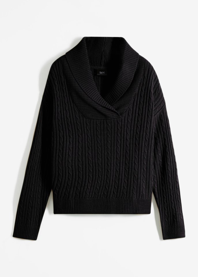 Pullover mit V-Ausschnitt und Seitenschlitzen