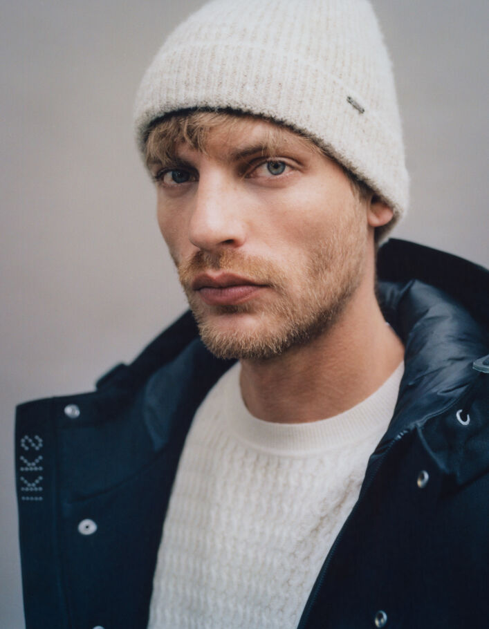 Bonnet vison tricot côtelé Homme