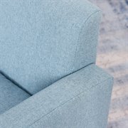 HOMCOM Kindersessel Kindersofa mit dickem Schaumstoff und dicken Sitzkissen Kindercouch Stuhl Liegesofa mit Anti-Rutsch-Füßen für 3-8 Jahre Kinder Holz Leinen Schaumstoff Blau 49x45x44,5 cm