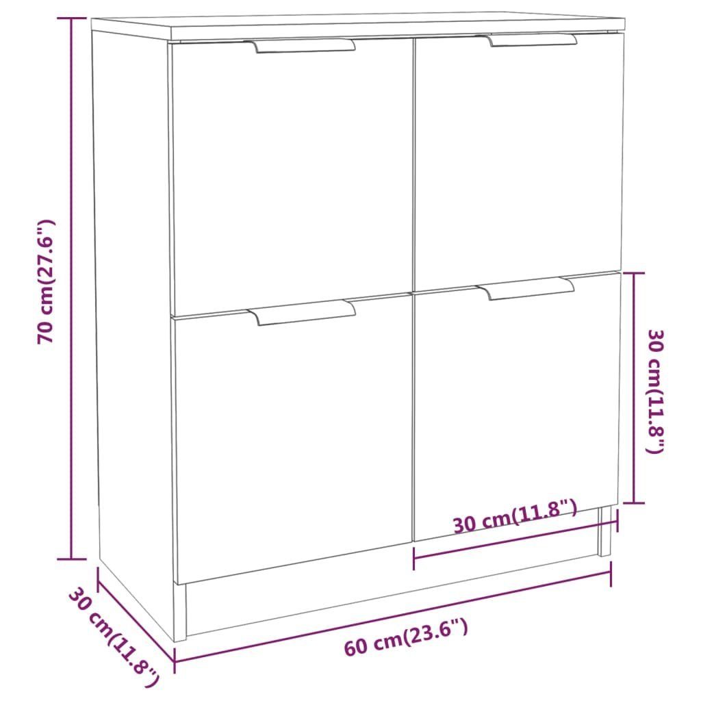 vidaXL Sideboard Sideboards 2 Stk. Sonoma Eiche 60x30x70 cm Holzwerkstoff (2 St)