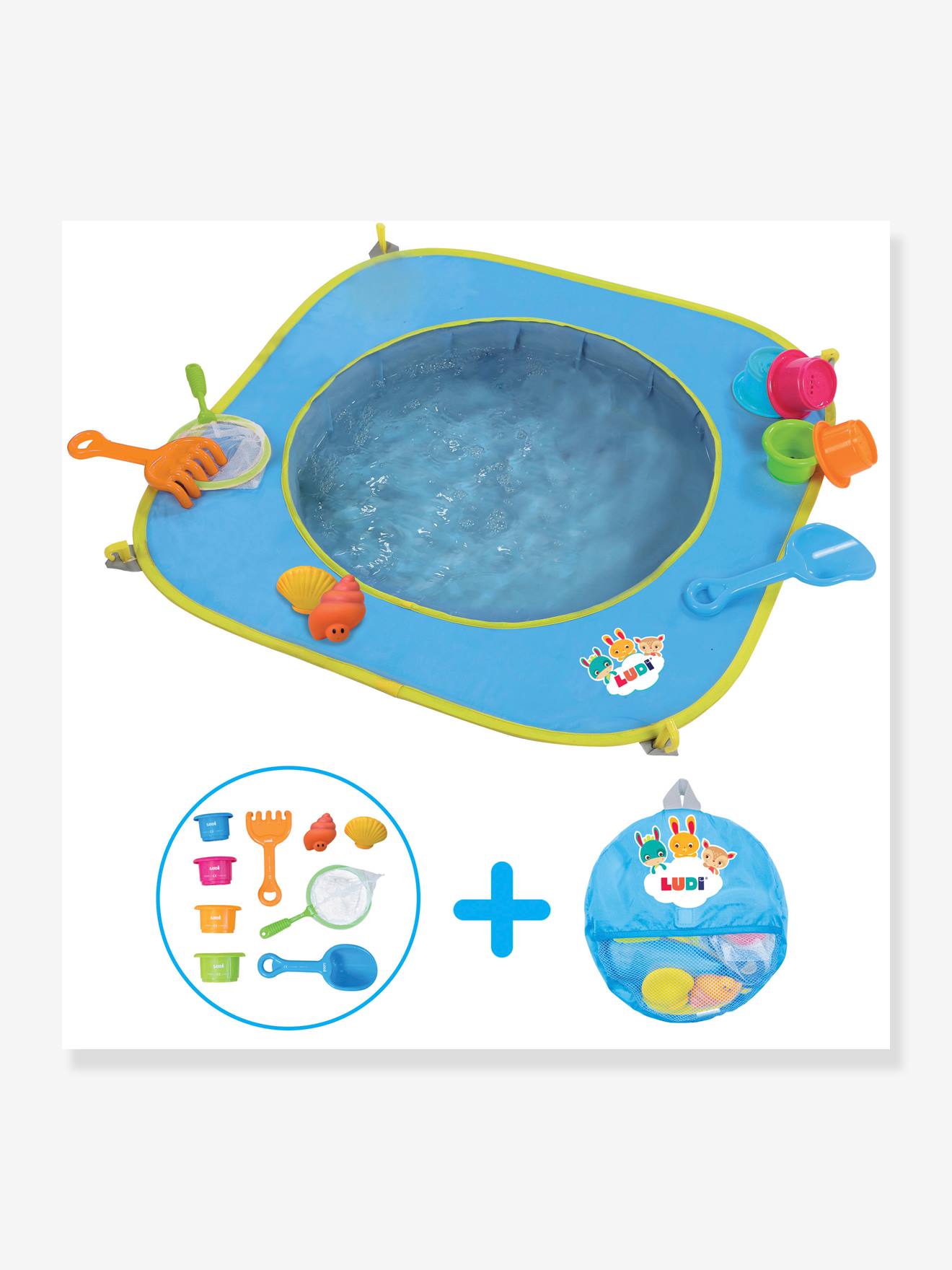 Ludi Baby Pop-up-Planschbecken mit Sandspielzeug LUDI - blau