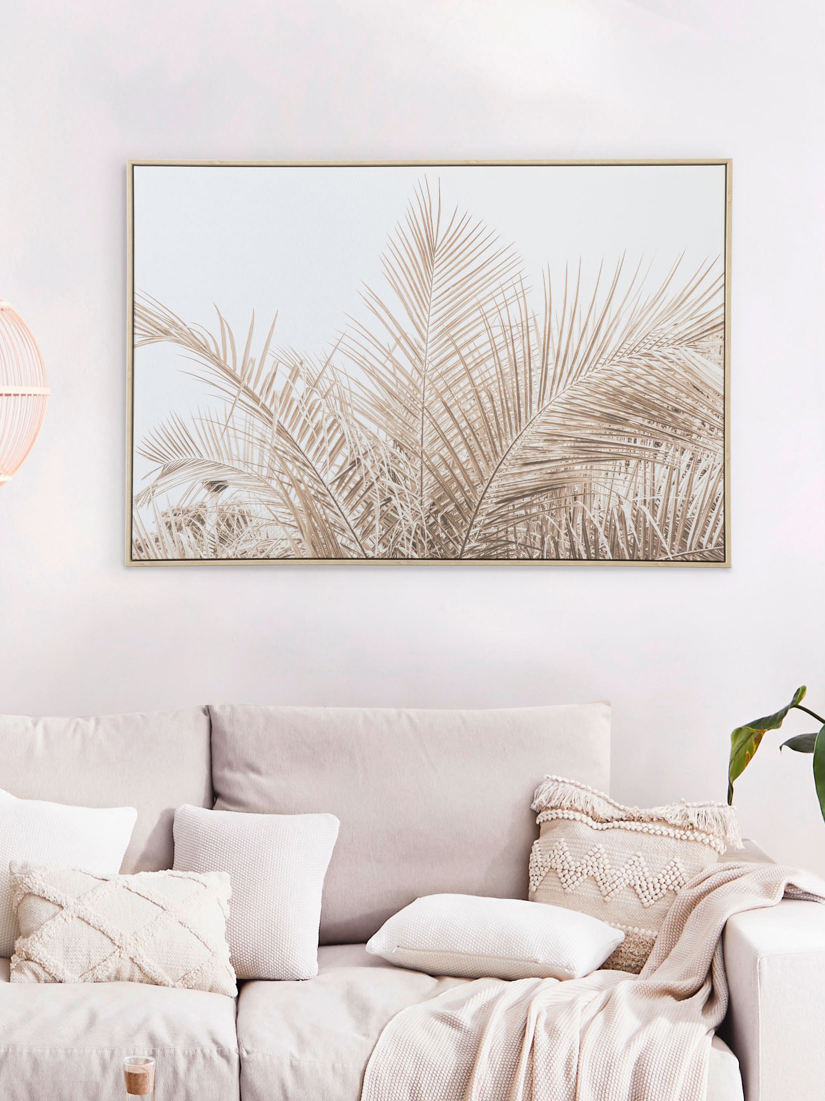 Palmela Leinwand-Druck-gerahmt, Beige