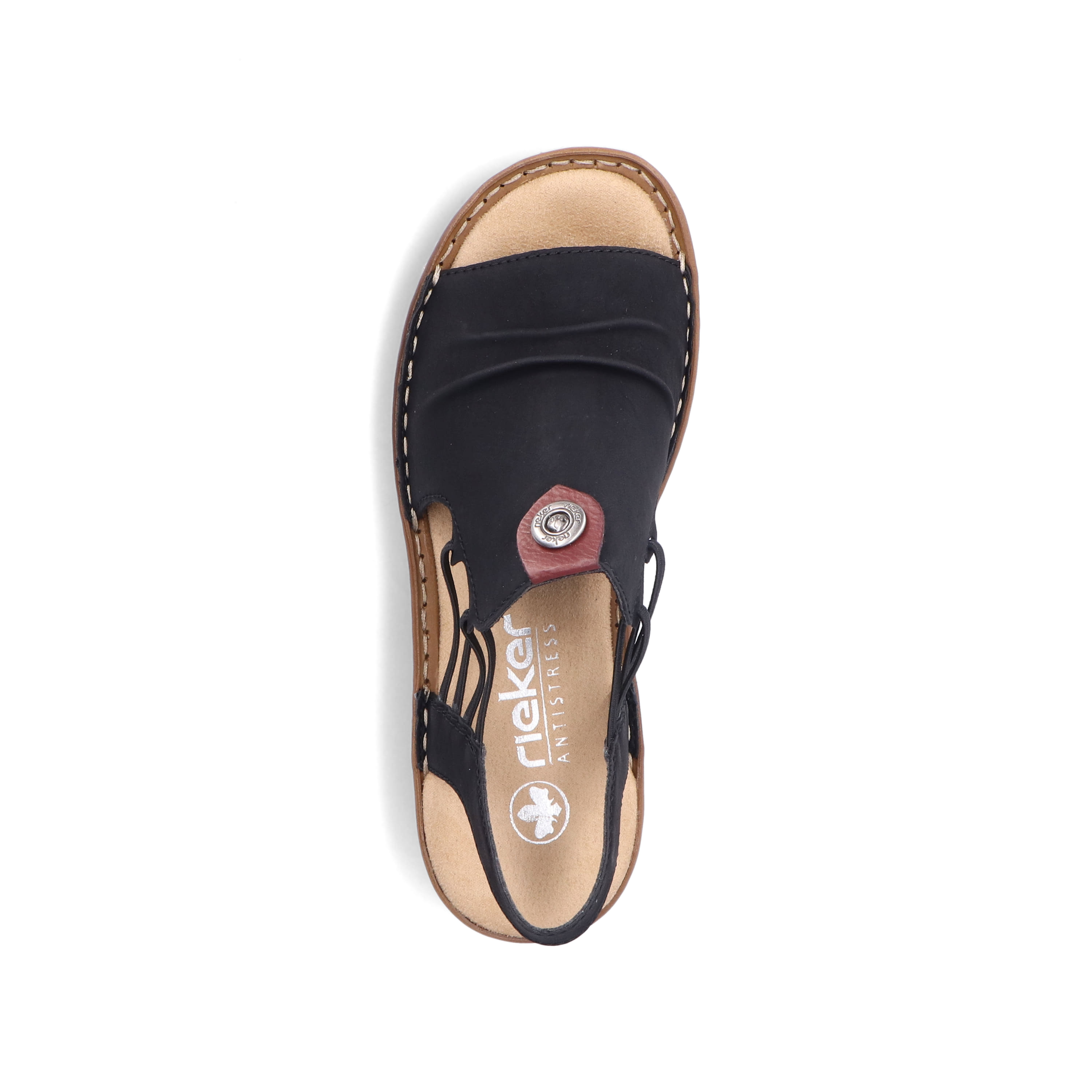 Rieker Damen Riemchensandalen asphaltschwarz