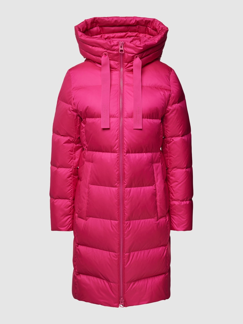 Daunenmantel mit Kapuze in pink
