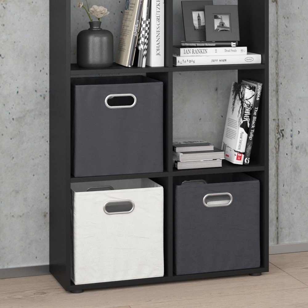 Vicco Raumteiler Bücherregal Standregal SCUTUM 8 Fächer Schwarz