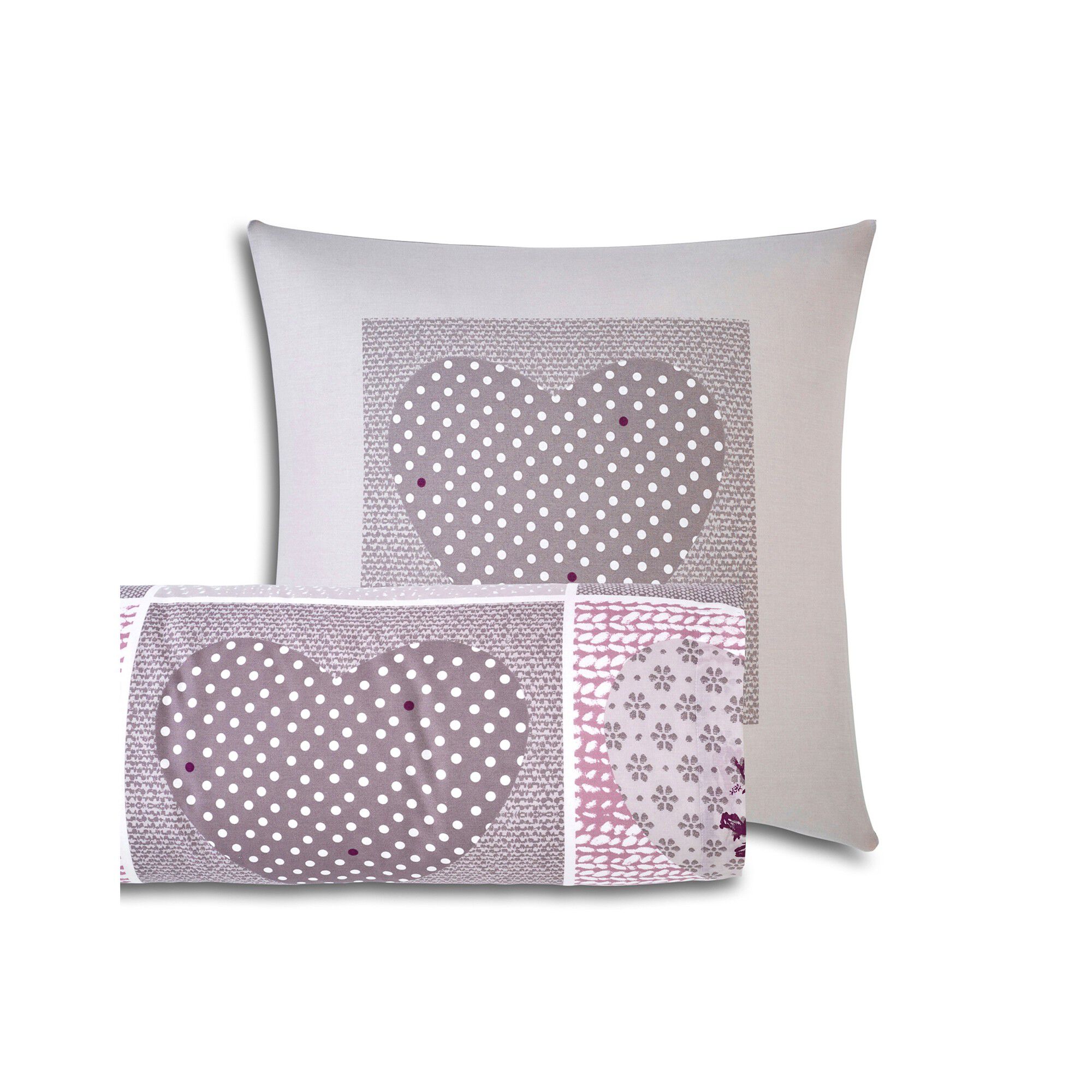 Linge de lit Lovely en coton imprimé coeurs