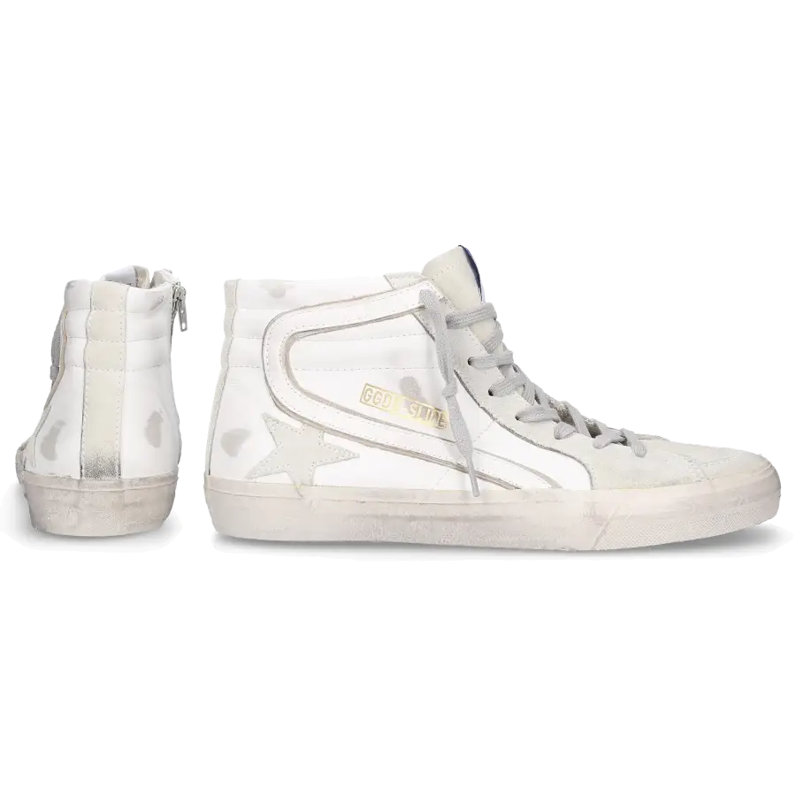 Golden Goose - Sneaker high SLIDE Kalbsleder - weiß