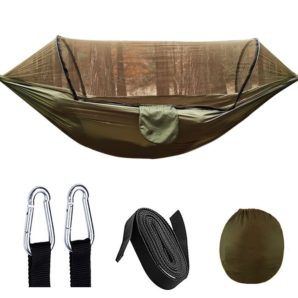 Mutoy Hängematte Hängematte,Hängematte mit Moskitonetz,outdoor Hängematte (Leichte Nylon Hängematte,Tragbare Einzel und Doppel Reisehängematte Insektennetz, für Rucksacktouren, Camping, Wandern und Strandabenteuer)