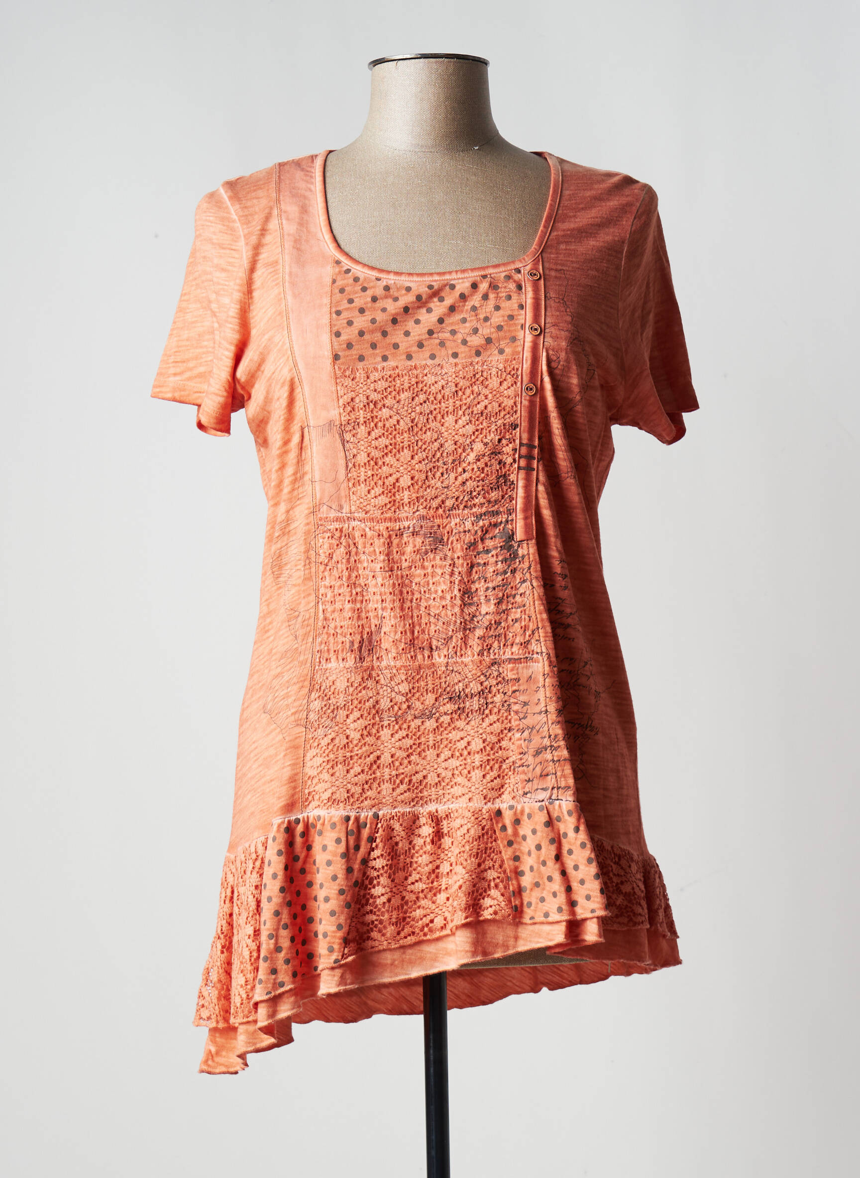 Front De Mer Tuniquemanchecourte Femme couleur orange