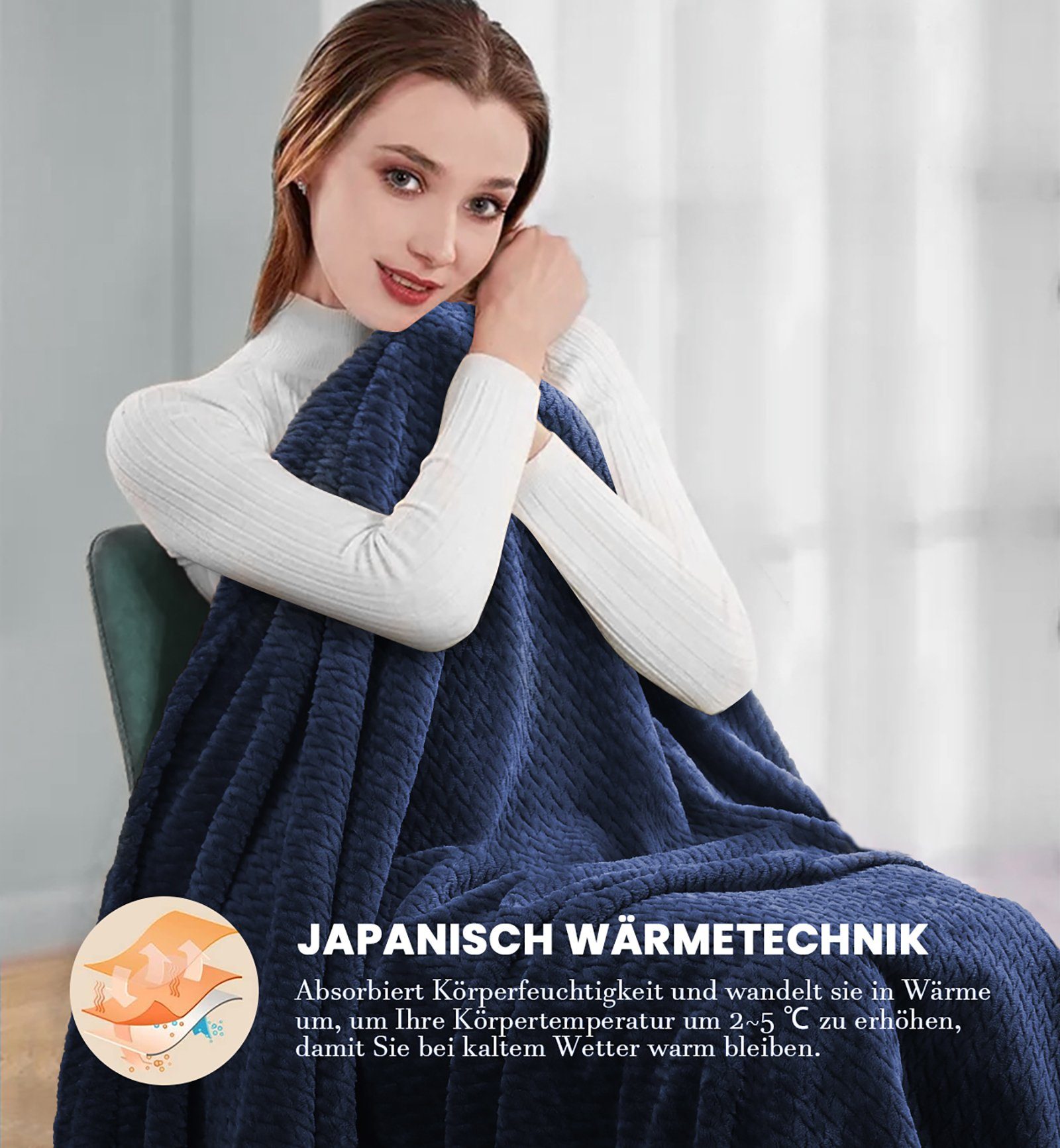 Wohndecke Fleecedecke, 150x200CM Kuscheldecke, 350 g/m², superweiche Wolldecken, Elegear, flauschige Flanell Tagesdecke für alle Jahreszeiten für Bett/Sofa