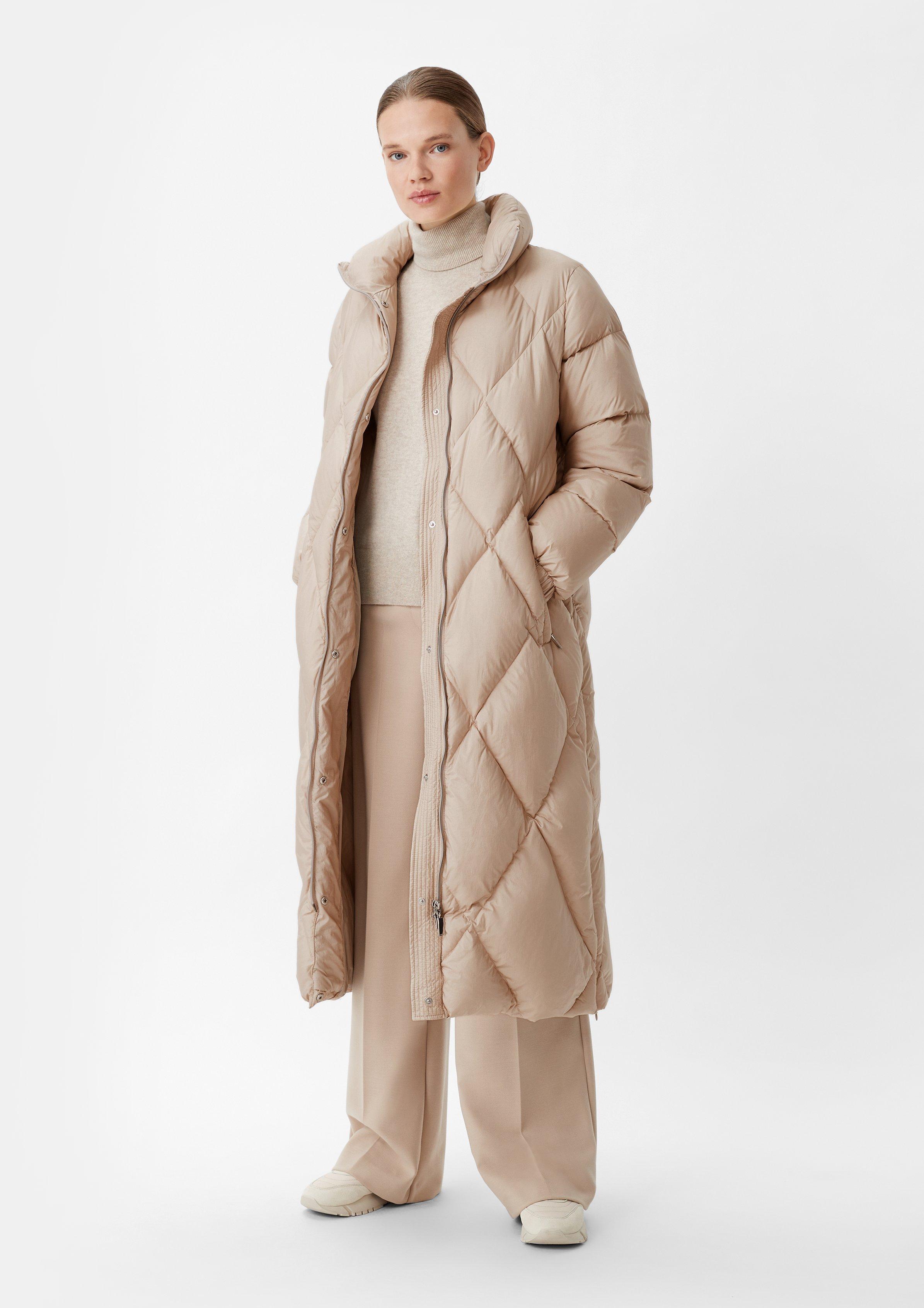 Steppmantel aus Nylon - beige