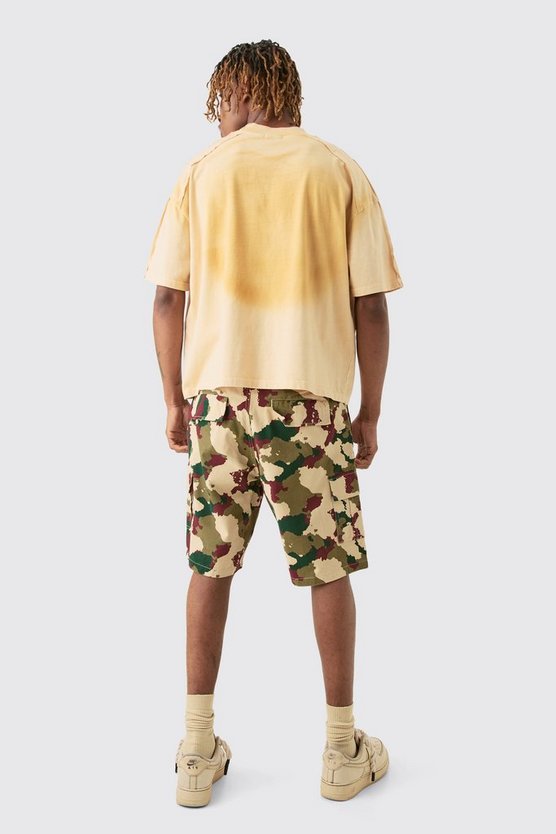 Tall Camouflage Twill Cargo-Shorts