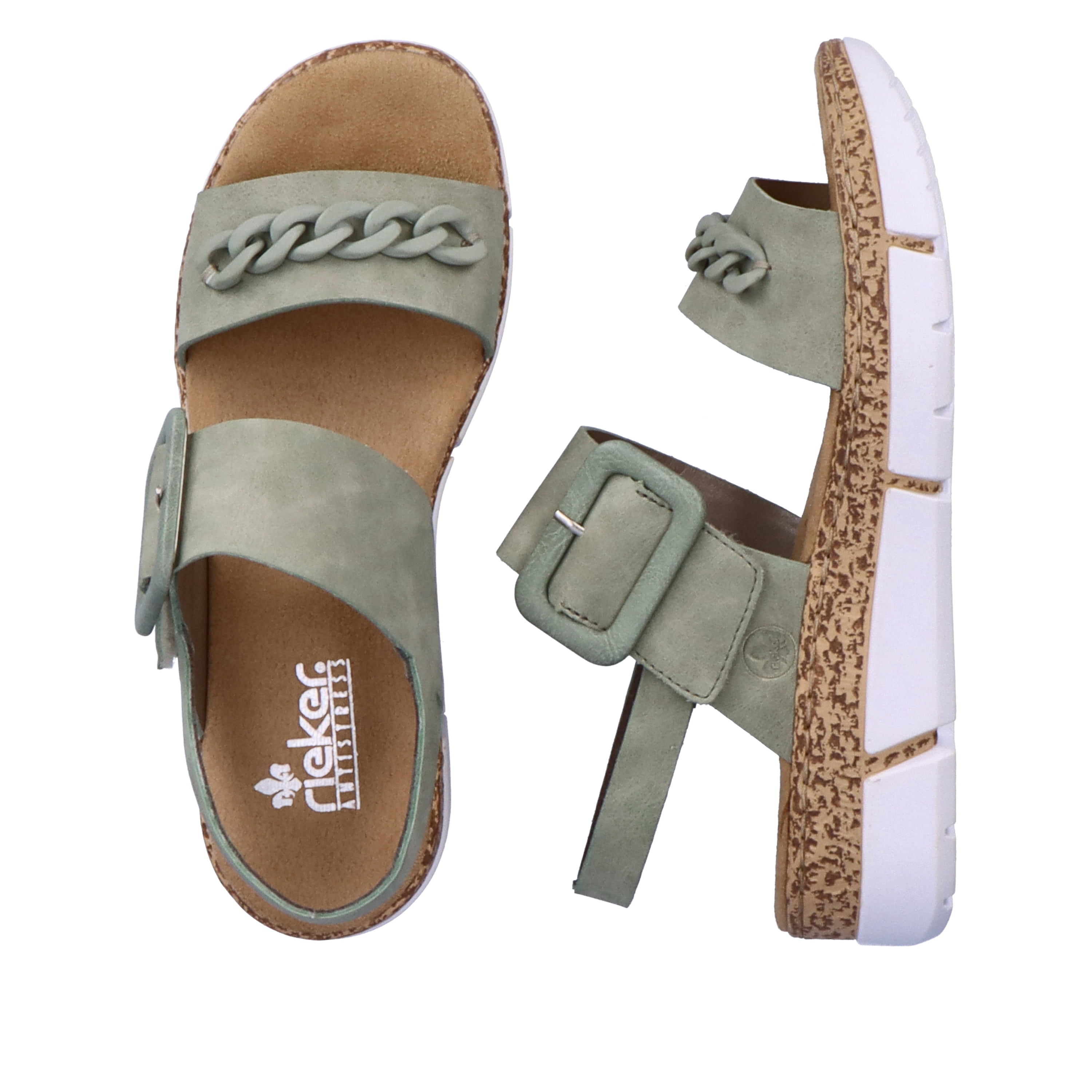 Rieker Damen Riemchensandalen mintgrün