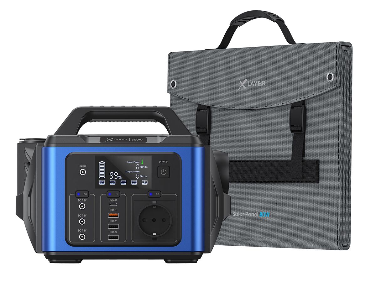 XLayer Bundle 300 Watt Powerstation mit 80W Solar Panel