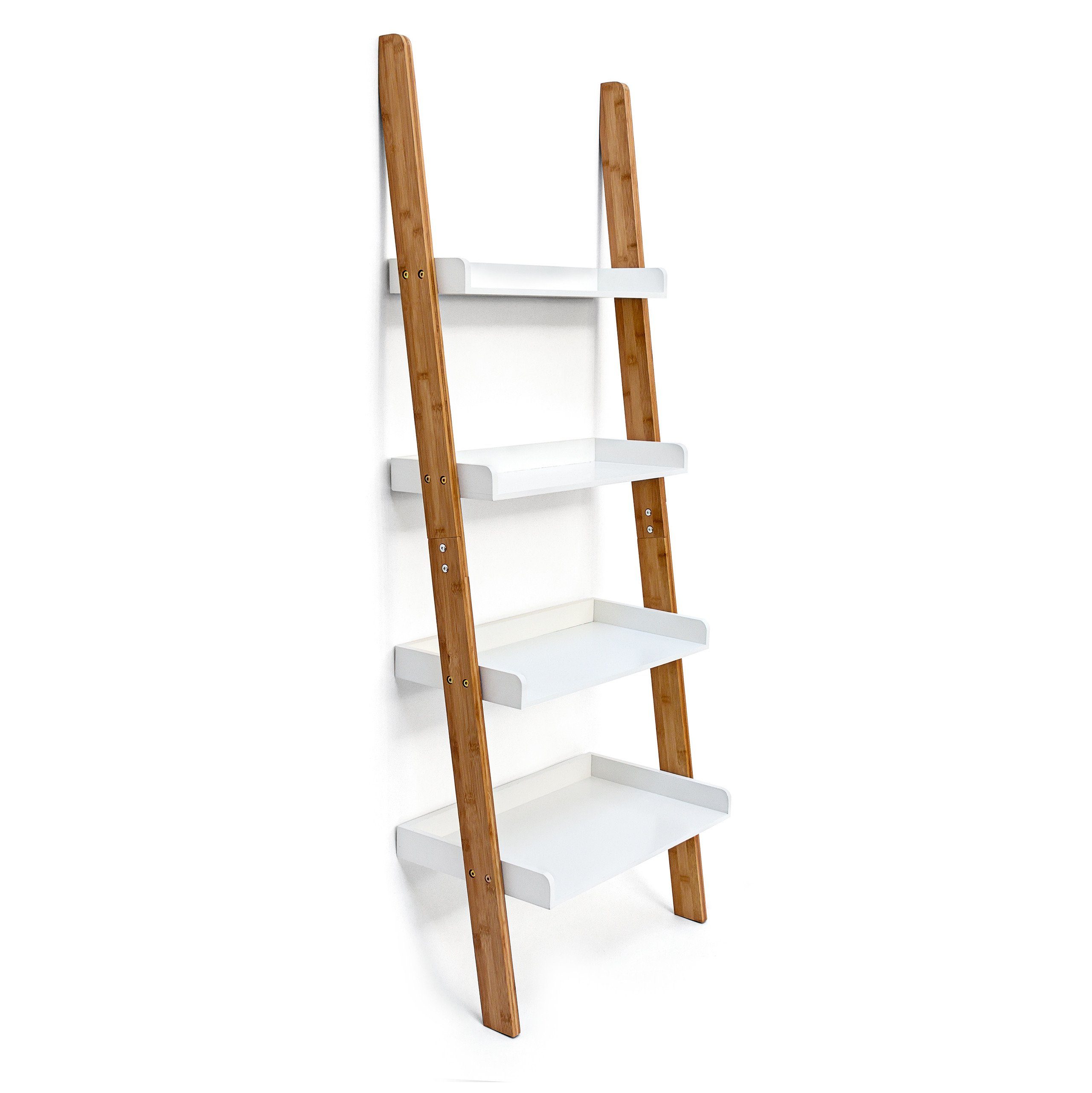 relaxdays Leiterregal Leiterregal BAMBOO