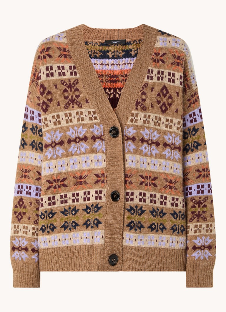Cardigan MaxMara tricotat fin cu model tricotat