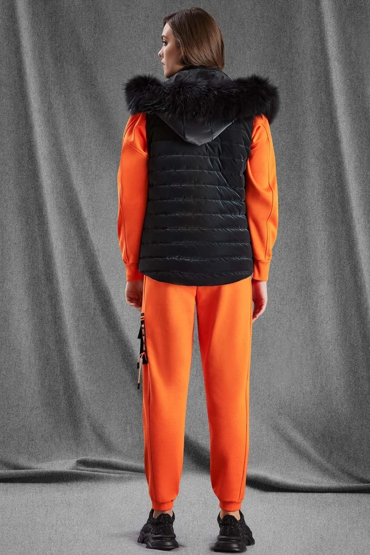 Guitar  Gestrickte Jogginghose in Zigarettenorange