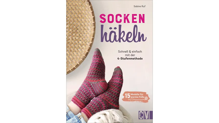 Socken häkeln - Schnell und einfach mit der 4-Stufenmethode
