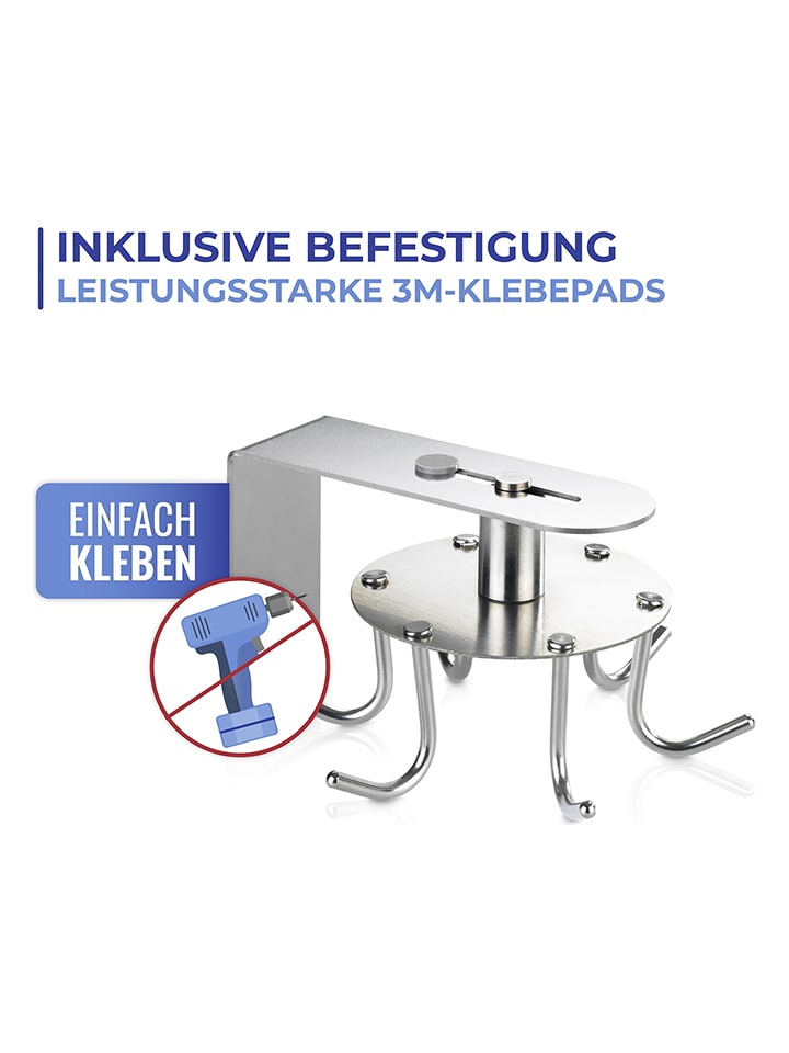 Wenko Hakenleiste in Silber - (B)8,5 x (H)7 x (T)12,5 cm günstig kaufen onesize