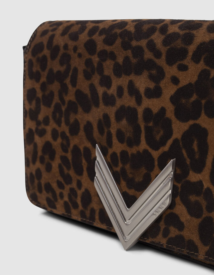 Le sac 111 camel cuir velours motif léopard Femme