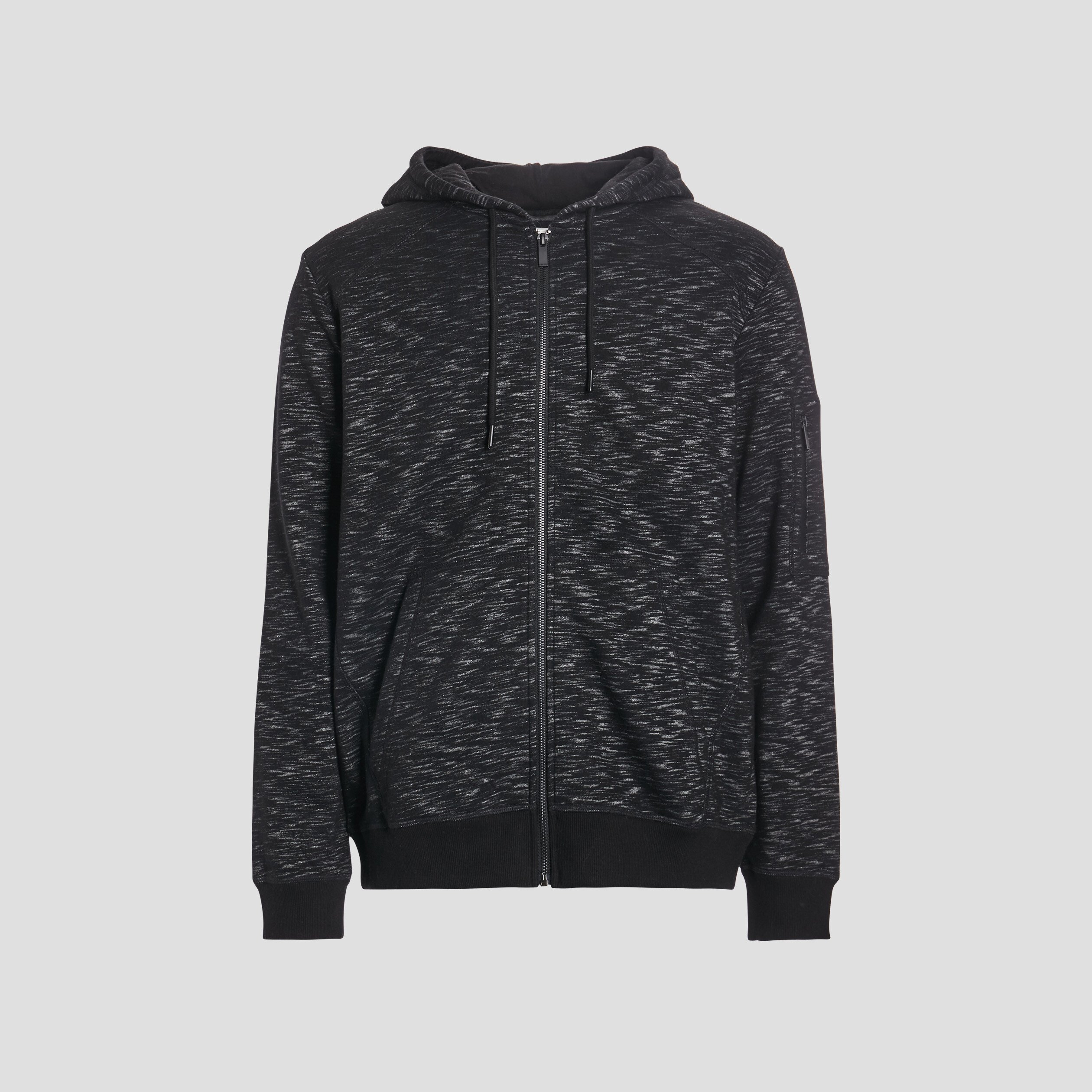 Sweat zippé à capuche noir homme | La Halle