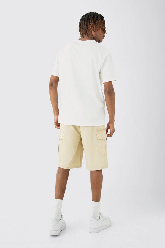 Tall lockere Twill Cargo-Shorts mit Reißverschluss-Detail