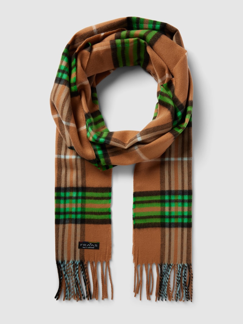 Schal mit Karomuster in camel