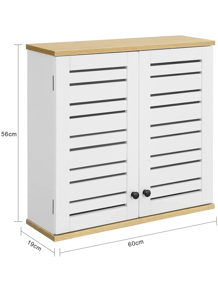 SoBuy Hängeschrank in Weiß und Natur - (B)60 x (H)56 x (T)19cm günstig kaufen onesize