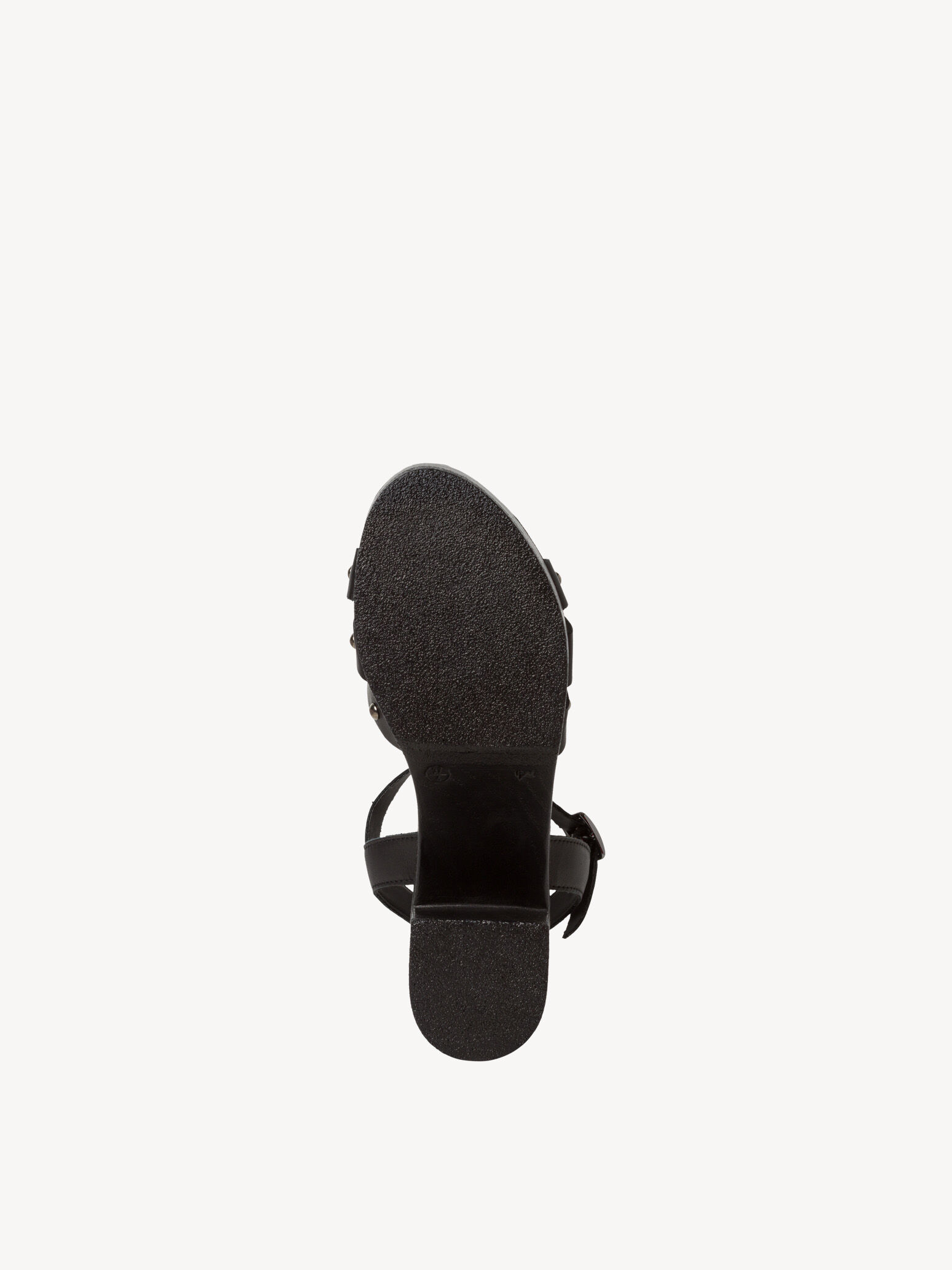 Sandale à talon en cuir - noir